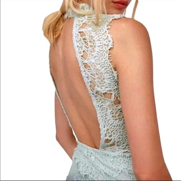 NEW! Free People Daydream Mint Bodycon Slip Dress Size L - Picture 4 of 12